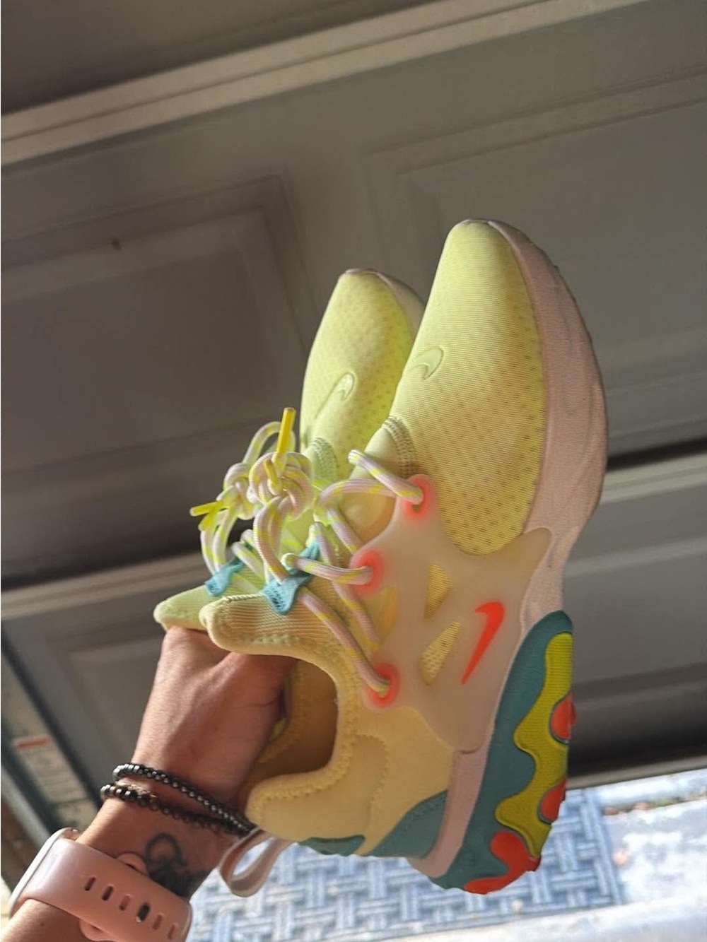 Nike Women’s Sneakers - Pale Yellow with Neon Accents